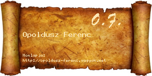 Opoldusz Ferenc névjegykártya